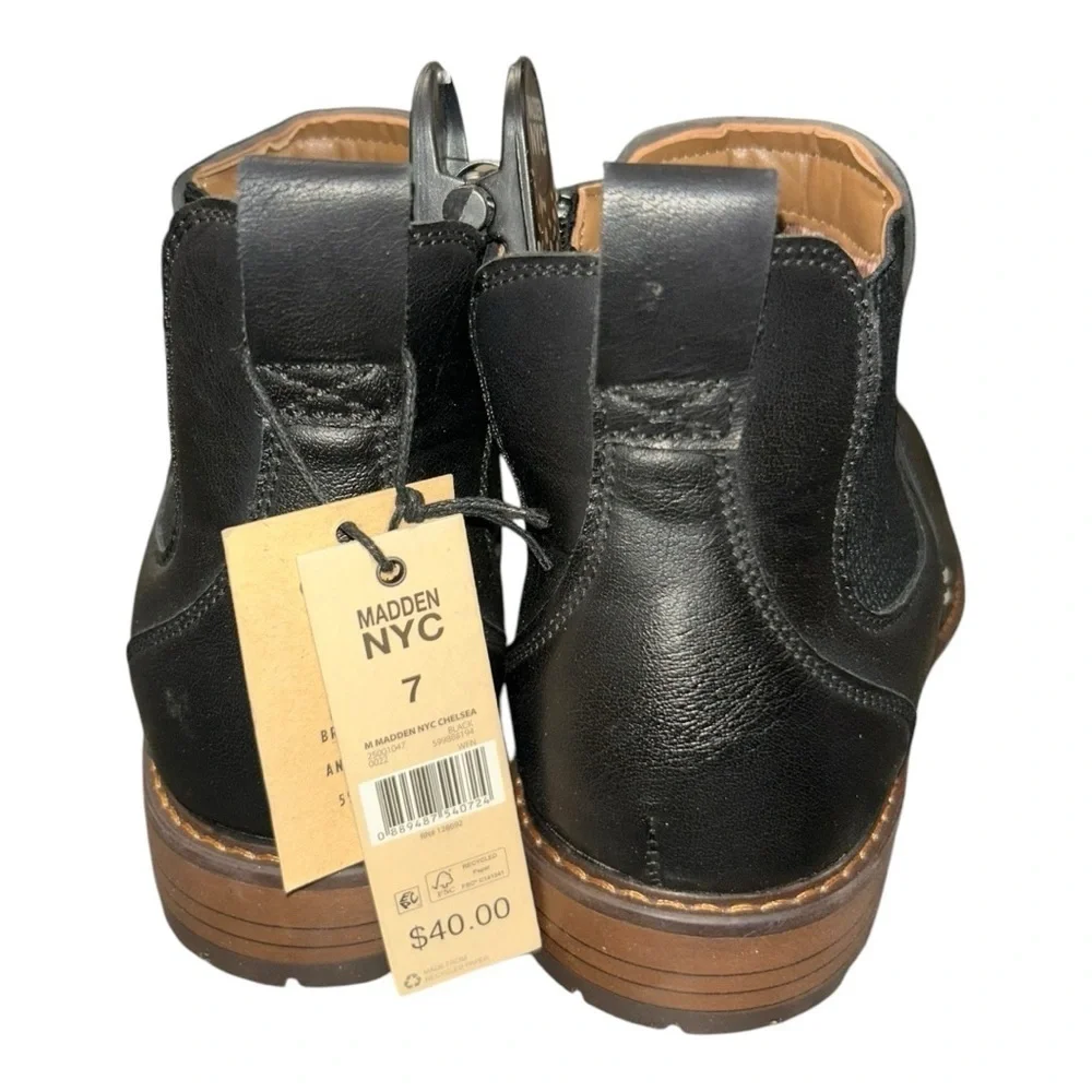 Madden NYC NWOB Vegan Leather Black Chukka Side Zip Ankle Boots Men’s 7